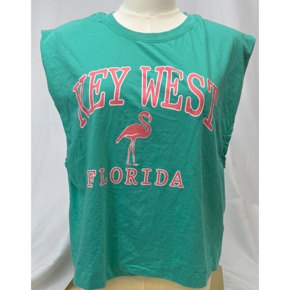 Day Break Key West Florida Tank Top Womens‎ M Muscle Tee Flamingo